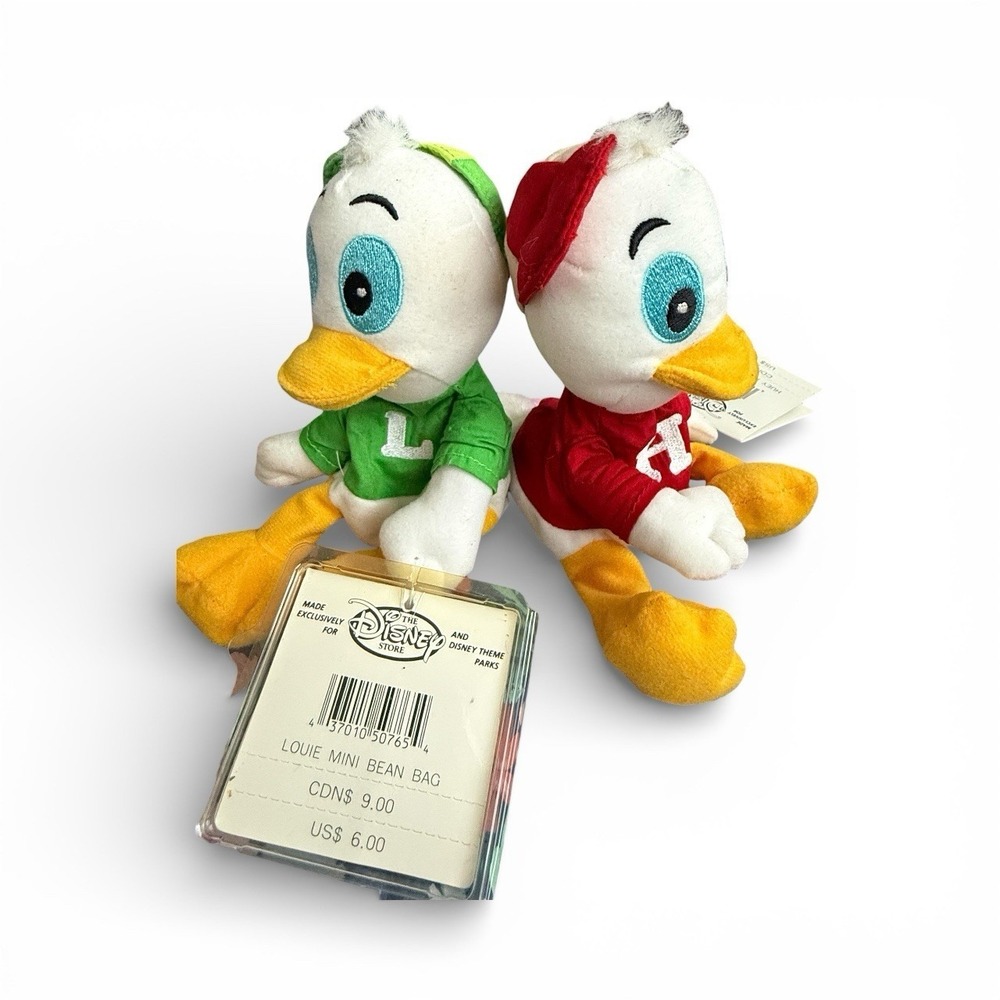 Vintage Disney Store Set Huey  and Louie 8" Bean Bag Plush pair of 2